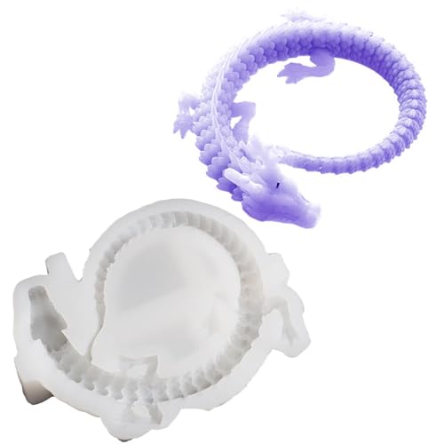 Dragon Resin Gießform - Dragon 3D Kerzenformen, Silikonformen für Epoxidharz und Gips | Dragon Gießform, Drachenformen für Beton, Ton, Zement, Kuchendekoration Fondden von Generic