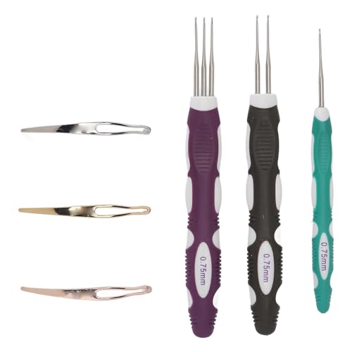 Generic Dreadlocks-Häkelnadel-Set, 3 Hakengrößen 0,75mm Tragbar, Multifunktional, Gold, Silber, Roségold Generic Dreadlocks-Häkelnadel-Set, 3 Hakengrößen 0,75mm Tragbar, Multifunktional, Gold, Silber, Roségold von Generic