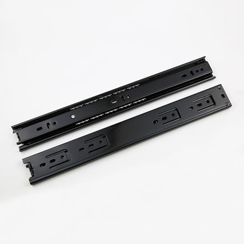 Dreifach-Schubladenschiene, geräuschlose Schubladenschiene(Nero,16inch=400mm) von Generic