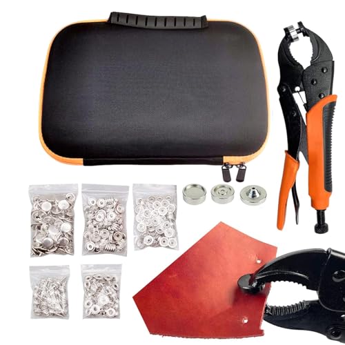 Druckknöpfe Kit – Schnallenzangen-Set – Werkzeug Kit für Druckknöpfe | Edelstahlschraube groß und robust Schnappverschluss Kit Druckknöpfe Druckknöpfe Kit – Schnallenzangen-Set – Werkzeug Kit für Druckknöpfe | Edelstahlschraube groß und robust Schnappverschluss Kit Druckknöpfe von Generic