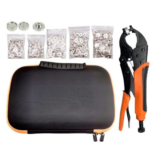 Druckknopf-Set – robustes Schnappverschluss-Werkzeug-Set | Handnäh-Druckknöpfe | Befestigungswerkzeug verstellbares Druckknopf-Set mit Aufbewahrungstasche für Stoff Nähen Kleidung Druckknopf-Set – robustes Schnappverschluss-Werkzeug-Set | Handnäh-Druckknöpfe | Befestigungswerkzeug verstellbares Druckknopf-Set mit Aufbewahrungstasche für Stoff Nähen Kleidung von Generic