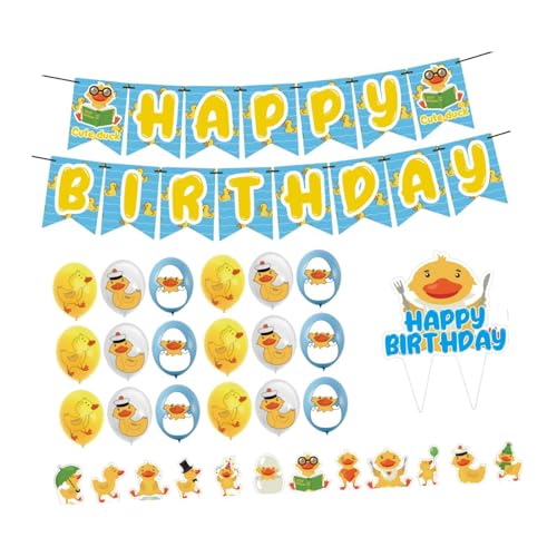 Duckling Birthday Decorations Luftballons Bannerpartyzubehör für Jungen Mädchen von Generic