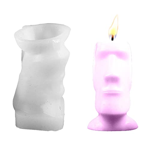 Duftkerze Form,DIY Gießform, leicht zu entformen und zu reinigen - 3D Osterinsel Statue Kerzenform Zur Herstellung von Duftkerzen, Harzschmuck, Seife, von Generic