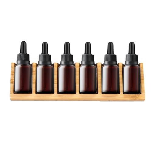 Duftöl-Organizer – Halterung für Ölflaschen aus Holz mit 6 Schlitzen, Tisch-Display-Ständer | für Aromatherapieflaschen in einer breiten Palette Duftöl-Organizer – Halterung für Ölflaschen aus Holz mit 6 Schlitzen, Tisch-Display-Ständer | für Aromatherapieflaschen in einer breiten Palette von Generic
