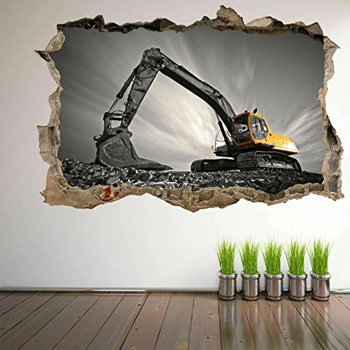 Durchbruch Wandtattoos Bagger Baumaschinen Maschine Wandkunst Aufkleber Wandtattoo Kinder 65x97cm Durchbruch Wandtattoos Bagger Baumaschinen Maschine Wandkunst Aufkleber Wandtattoo Kinder 65x97cm von Generic
