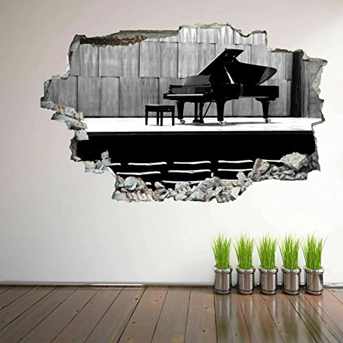 Durchbruch Wandtattoos Klavier Musikinstrument 3D Wandkunst Aufkleber Wandtattoo Kinderzimmer Dekor 65x97cm Durchbruch Wandtattoos Klavier Musikinstrument 3D Wandkunst Aufkleber Wandtattoo Kinderzimmer Dekor 65x97cm von Generic