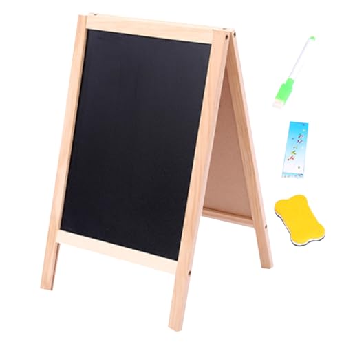 Ealeselkinder faltbare doppelseitige Kreidebrett 16x10 Zoll Hölzerner Eundesel mit Kreidebox-Radiergummi-Marker für Kinder im Alter von 3 Malerei Zeichnung von Generic