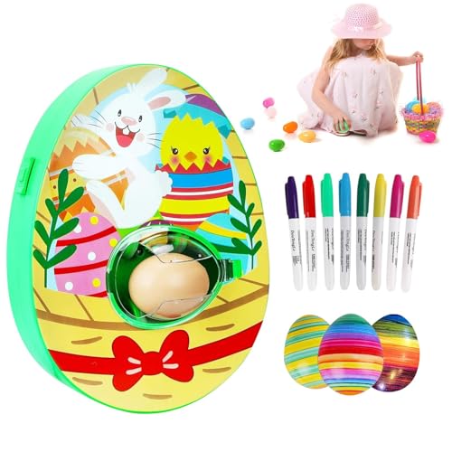 Easter Egg Decoration Set, Egg Mazing Easter Egg Decorator Kit, Easter Egg Decorating Kit, Easter Egg Spinner Machines with 2 Eggs and 8 Pens, Easter Egg Painting Machine for Children von Generic