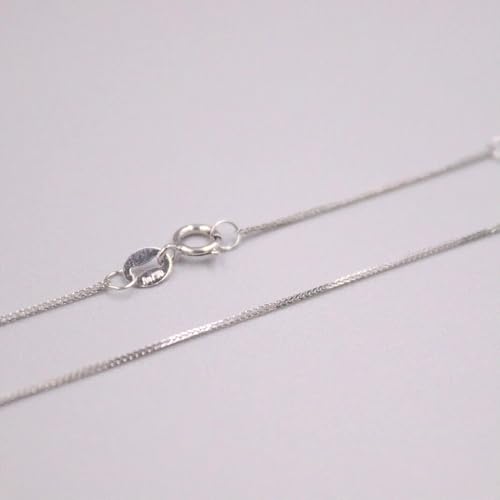 Echte 18 Karat Weißgold-Halskette, dünne 0,6 mm Weizen-Gliederkette, 17,7 Zoll für Damen Echte 18 Karat Weißgold-Halskette, dünne 0,6 mm Weizen-Gliederkette, 17,7 Zoll für Damen von Generic