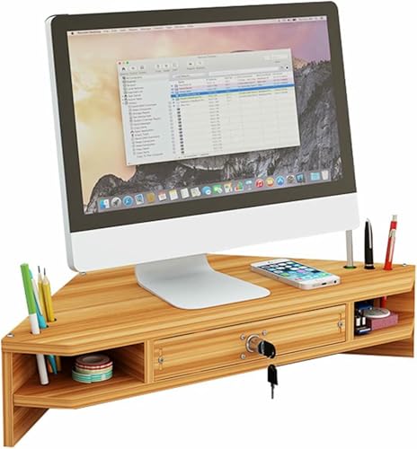 Eck-Monitorständer mit Schublade, dreieckige Schreibtischablage für Computer, Drucker, Laptop, ergonomischer, platzsparender Tisch-Organizer für das Home Office Eck-Monitorständer mit Schublade, dreieckige Schreibtischablage für Computer, Drucker, Laptop, ergonomischer, platzsparender Tisch-Organizer für das Home Office von Generic