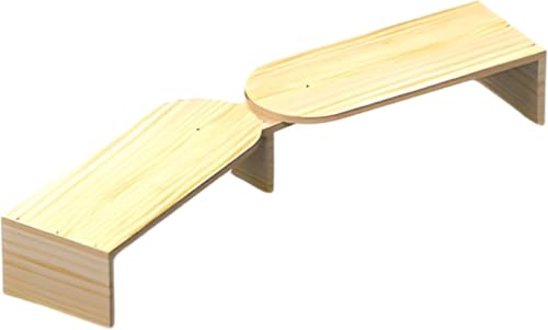 Eckständer für Computermonitore, Laptopständer für 2 Monitore, Verstellbarer Winkel, Massivholz, Schreibtischablage, Höhe 9 cm, 15 cm (Farbe: Stil E, Größe: 15 cm) von Generic