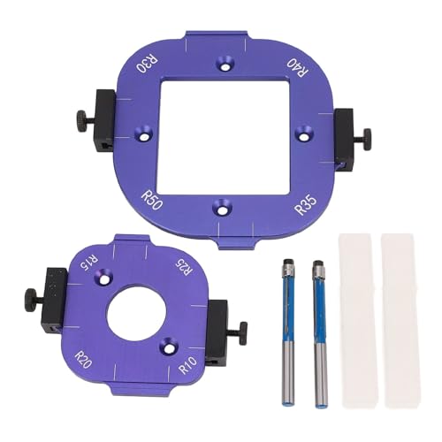 Eckvorlage Set mit 2 Mahlen Bits Radius Lookating Jig Holzbearbeitung Lichtbogen Schneidwerkzeuge R10 R15 R20 R25 R30 R35 R40 R50 von Generic