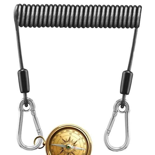 Edelstahl-Gitter, einziehbares Sicherheitsseil - Edelstahl für Federseilverlängerung - Twisted Retention Elastic Safety Key Cord für Bergsteigen Boot von Generic