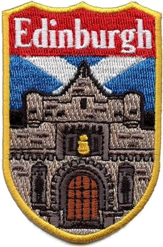 Edinburgh Scotland Shield Patch (7,6 cm) bestickter Aufnäher zum Aufbügeln oder Aufnähen, Reise-Souvenir-Emblem, perfekt für Rucksäcke, Hüte, Taschen, Bastelarbeiten, Geschenkflicken von Generic