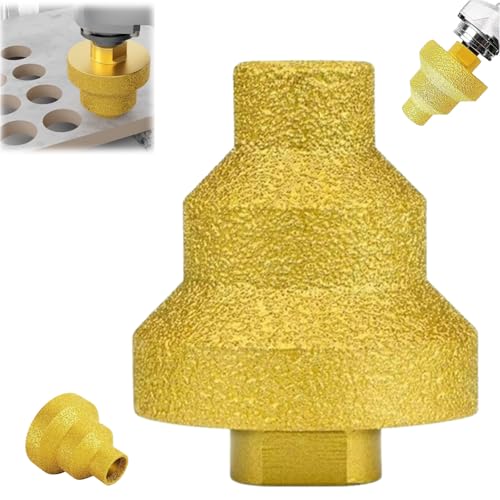 Effektiver Diamant-Kernbohrer, Stufenbohrer mit konischem Lochaufweiter, Stufenbohrer mit Fase, Stufenbohrer mit Diamant-Pagode, für Metall, Beton, Fliesen, Marmor und Kunststein (gold) von Generic