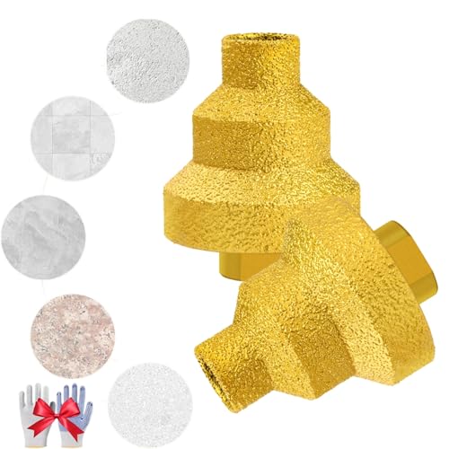 Effektiver Diamant-Kernbohrer, hochscharfer Diamant-Stufenbohrer, 20/35/50 mm Locherweiterung, M10/M14-Schaft for Metall, Holz, Beton, Fliesen, Marmor(2pcs,M14) von Generic