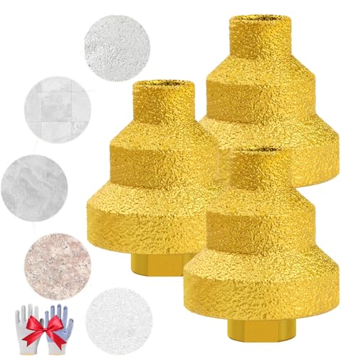 Effektiver Diamant-Kernbohrer, hochscharfer Diamant-Stufenbohrer, 20/35/50 mm Locherweiterung, M10/M14-Schaft for Metall, Holz, Beton, Fliesen, Marmor(3pcs,M10) von Generic