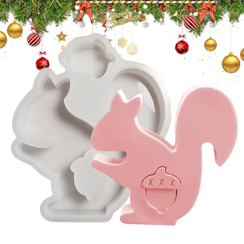 Eichhörnchenform für Fondant, Eichhörnchenstatue Form | Silikonform für Schokoladenbonbons Süßes Eichhörnchen Form - Tier Silikonform, Epoxidharz Form für Tonseife, B von Generic