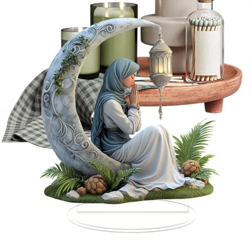 Eid-Tischdekoration, Eid-Herzstücke – Ornamente für Partybedarf | Eid-Tischschild in Form eines Mondes, Dekoration für Partytisch, Kunsthandwerk von Generic