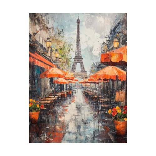 Eiffelturm Malen Nach Zahlen Erwachsene Stadt Malen Nach Zahlen 135x100cm DIY Basteln Erwachsene Klarheit Farbe Leinwan Bilder mit Acrylfarben Set 3 Typen Pinsel für Deko Wohnzimmer Geschenke 2YH-9613 von Generic
