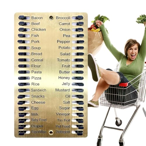 Einkaufsliste aus Metall, wiederverwendbare Einkaufsliste | Einkaufsliste für clevere Einkäufe - Pflegen Sie sparsame Denkweise, vermeiden Sie impulsive Einkäufe, geben Sie Geld aus Einkaufsliste aus Metall, wiederverwendbare Einkaufsliste | Einkaufsliste für clevere Einkäufe - Pflegen Sie sparsame Denkweise, vermeiden Sie impulsive Einkäufe, geben Sie Geld aus von Generic