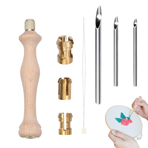 Einstellbare Punchnadel, einstellbares Punchnadel -Werkzeug | Multifunktionsverstellbares Nadelstift Stickkit | Ergonomisches Handwerkstool, tragbarer professioneller Teppichkunst für Wohnkultur -Stic von Generic