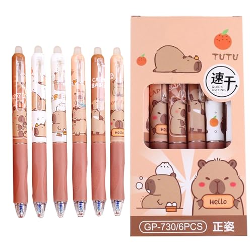 Einziehbare Gelschreiber – Cartoon-Capybara-Tier; einziehbare Stifte für Schulparty-Geschenke, Schreibwaren, Klassenbelohnungspreise, Kugelschreiber von Generic