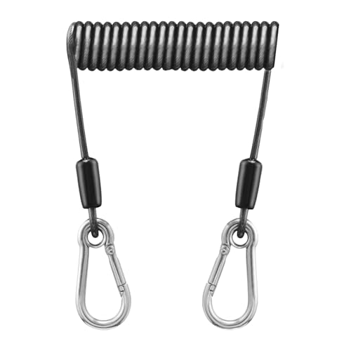 Einziehbares Sicherheitsseil - Schwerlastentlastung, Robuster Karabiner Für Wandern Und Angler | Edelstahldraht, Teleskopisches Zubehör Zur Vorbeugung von Generic