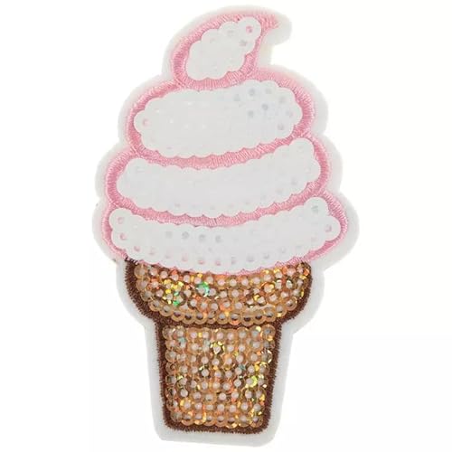Eiswaffel Pailletten Bügelbild Weiß Rosa 8,7 x 5,4 cm Holografische braune Kegel Eiswaffel Pailletten Bügelbild Weiß Rosa 8,7 x 5,4 cm Holografische braune Kegel von Generic
