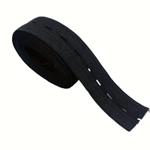 Elastische Nähbänder - 25 mm х 5 m | Flatback Knopfloch Knit Stretch Cord Gürtel zum Nähen (Schwarz) von Generic