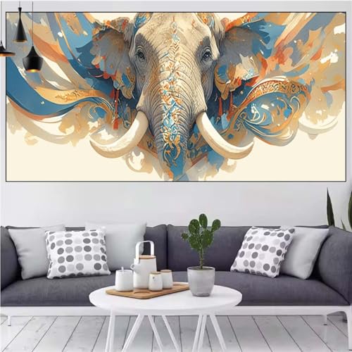 Elefant Diamond Painting xxl 75x150cm Diamond Painting Erwachsene Tier Diamant Malerei Set,Mosaikherstellung Malen Nach Zahlen Cross Stickerei Kunst Leinwand Malerei Kits,Décor Geschenke Frauen CN-116 von Generic