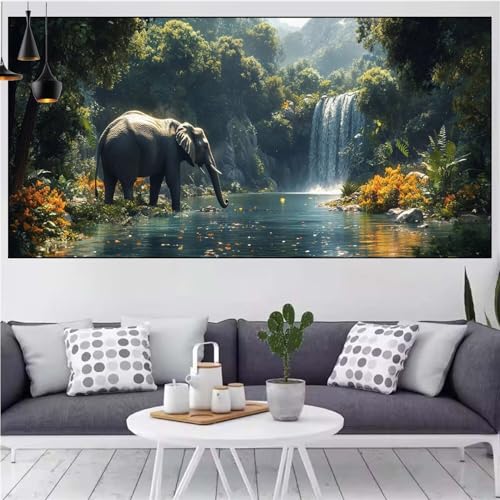 Elefant Diamond Painting xxl 90x180cm Diamond Painting Erwachsene Fallen Diamant Malerei Set,Mosaikherstellung Malen Nach Zahlen Cross Stickerei Kunst Leinwand Malerei Kits,Décor Gifts Frauen CN-118 von Generic