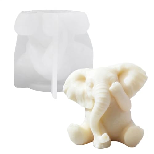 Elefanten-Kerzenform – tragbare Elefanten-Kerzenform | 3D-Silikon-Seifenformen, Elefanten-Seifenformen, Tierkerzenformen für Seifenherstellung, Bar, Silikon-Kerzenform, Zubehör von Generic