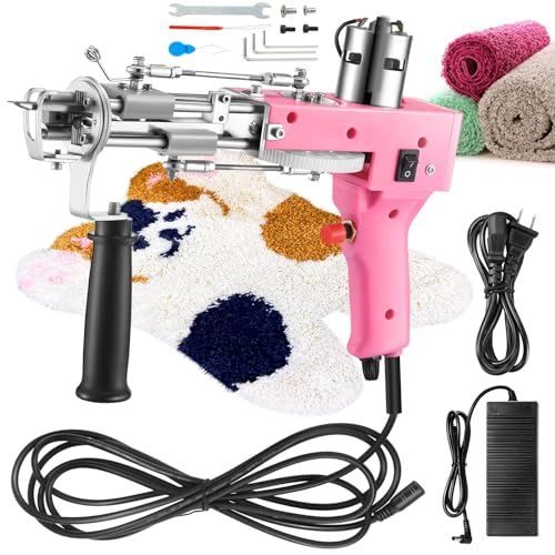 Elektrische Teppichwebmaschine, Teppichtuftpistole, Einstellbare Teppichstärke: 8-18 mm, Geschwindigkeit Einstellbar: 5-40 Stiche/sek., 2-in-1 (geschnittener Pool und Schleifengard), Für Seide, A von Generic