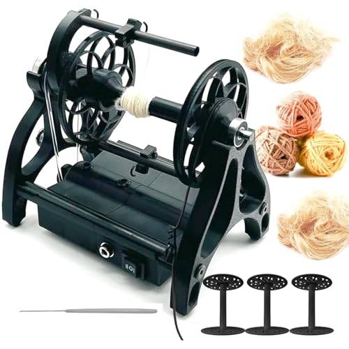 Elektrisches Wolle Spinnrad Elektrisches Spinnrad, 12 V, elektrisches Spinnrad, Wickelmaschine für Wollspinnfasergarne, Zuführöffnung 12 mm/4 oz (120 g), einstellbare Geschwindigkeit, zum We von Generic