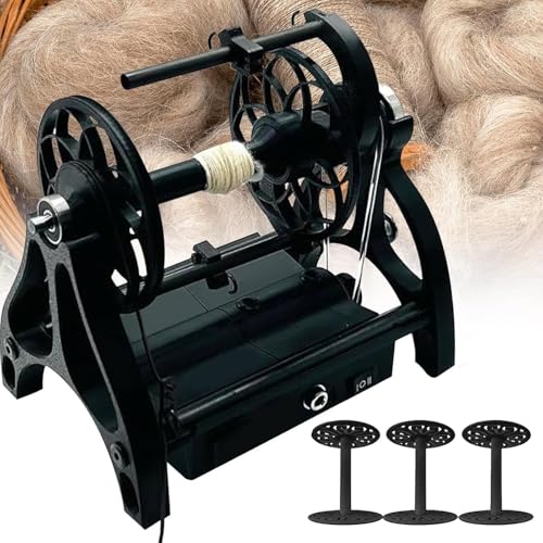 Elektrisches Wolle Spinnrad Elektrisches Spinnrad, 800 U/min Spinnfaden aus Hundehaarwolle, stufenlose Geschwindigkeitsregulierung/Vorwärts- und Umschalten, Garnwickelmaschine - 4 oz (120 g) von Generic