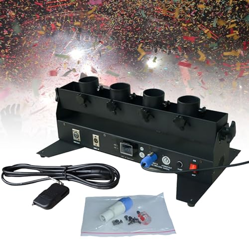 Elektronische Multicolor Konfetti Konfettikanonen-Werfermaschine, Kanone, Hochzeit, DMX 512, 4 Halter, Shooter-Fernbedienung für Weihnachten, Bühneneffekte, DJ-Konzerte, Partys, Geburtstage Elektronische Multicolor Konfetti Konfettikanonen-Werfermaschine, Kanone, Hochzeit, DMX 512, 4 Halter, Shooter-Fernbedienung für Weihnachten, Bühneneffekte, DJ-Konzerte, Partys, Geburtstage von Generic