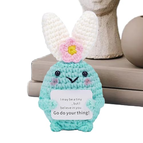 Emotionale Unterstützung Crochet – Lustige positive Motivations-Puppe Amigurumi – Hasenpuppe, motivierend und inspirierend, für Halloween, Ostern, Weihnachten, Mama, Freunde und Heimdekoration von Generic