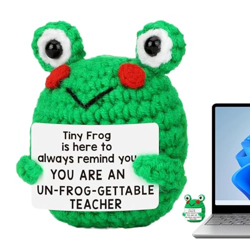 Emotionaler Häkel- , positiver Häkelfrosch, niedlicher Häkelfrosch, emotional, lustige Sammelpuppe für Oma und Mütter von Generic