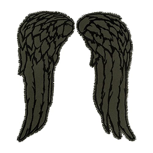 Engelsflügel großer Rückenaufnäher - Daryl Halloween Stickerei Fantasy Emblem für Jacken Aufbügler Zubehör 38,6 x 46,2 cm von Generic