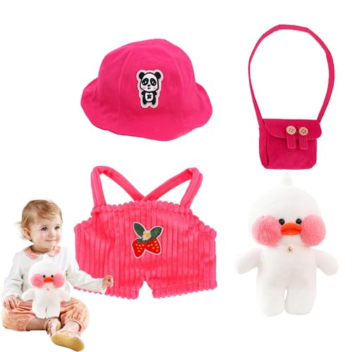 Ente Plüschtiere mit Puppen-Outfits, gefüllt mit Kleidung, Entenspielzeug, gefüllt mit Outfits und Accessoires, kleiden Sie Kleidung für Plüschtiere | Plüschtiere von Generic