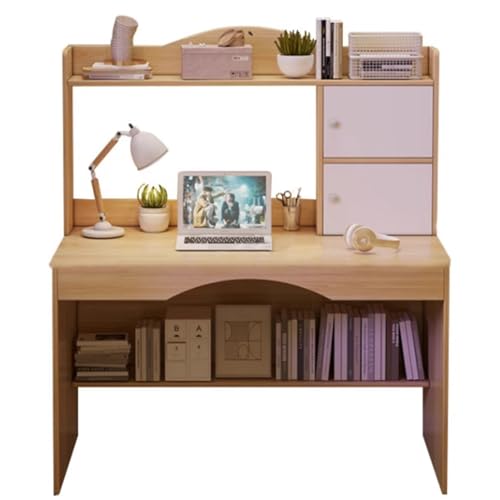 Ergonomischer Studiertisch Studiertisch mit Schreibtischablage für den Heimgebrauch Vergrößerte Ablagefläche im Boden Kann eine Vielzahl von Gegenständen aufnehmen(Wood Colour,80 * 48 * 120cm) von Generic