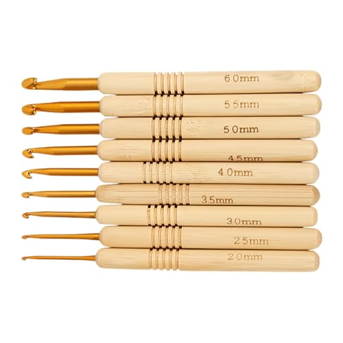 Ergonomisches Häkelnadel-Set, bequemer Griff für arthritische Hände, mehrfarbige Aluminiumnadeln | Häkelnadel-Set in 12 Größen, ideal für Anfänger und erfahrene Handwerker von Generic