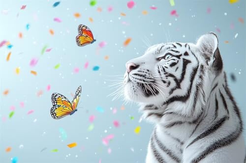 Erwachsene Diamond Painting DIY 5D Voll Bohren Set Schmetterling Weißer Tiger Bild Diamant Gemälde Diamant Malerei Arts Craft Perfekt Für Entspannung Und Decor Runder Diamant 40x60cm C0758 Erwachsene Diamond Painting DIY 5D Voll Bohren Set Schmetterling Weißer Tiger Bild Diamant Gemälde Diamant Malerei Arts Craft Perfekt Für Entspannung Und Decor Runder Diamant 40x60cm C0758 von Generic