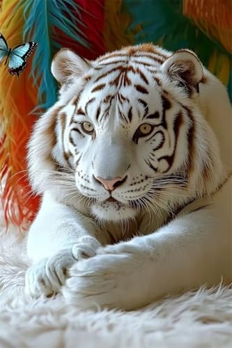 Erwachsene Diamond Painting DIY 5D Voll Bohren Set Schmetterling Weißer Tiger Bild Diamant Gemälde Diamant Malerei Arts Craft Perfekt Für Entspannung Und Decor Runder Diamant 90x135cm C0038 Erwachsene Diamond Painting DIY 5D Voll Bohren Set Schmetterling Weißer Tiger Bild Diamant Gemälde Diamant Malerei Arts Craft Perfekt Für Entspannung Und Decor Runder Diamant 90x135cm C0038 von Generic