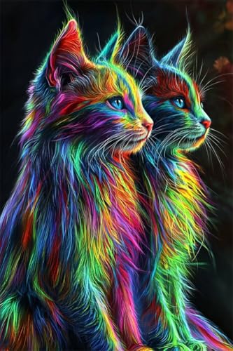 Erwachsene Diamond Painting DIY 5D Voll Bohren Set Schöne Bunte Katzen Bild Diamant Gemälde Diamant Malerei Arts Craft Perfekt Für Entspannung Und Wand Decor Quadratischer Diamant 40x60cm B1068 Erwachsene Diamond Painting DIY 5D Voll Bohren Set Schöne Bunte Katzen Bild Diamant Gemälde Diamant Malerei Arts Craft Perfekt Für Entspannung Und Wand Decor Quadratischer Diamant 40x60cm B1068 von Generic