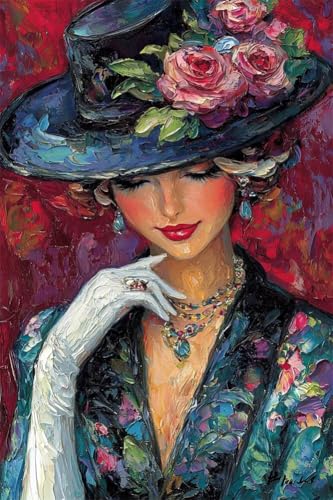 Erwachsene Diamond Painting DIY 5D Voll Bohren Set Schöne Elegante Frau Bild Diamant Gemälde Diamant Malerei Arts Craft Perfekt Für Entspannung Und Wand Decor Quadratischer Diamant 40x60cm B1104 von Generic
