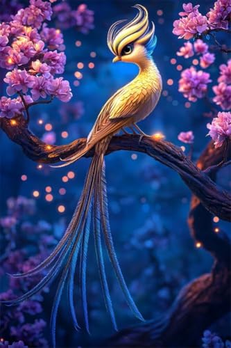 Erwachsene Diamond Painting DIY 5D Voll Bohren Set Schöner Bunter Vogel Bild Diamant Gemälde Diamant Malerei Arts Craft Perfekt Für Entspannung Und Wand Decor Quadratischer Diamant 40x60cm B1058 von Generic