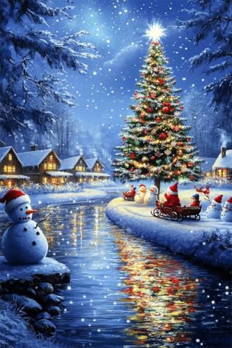 Erwachsene Diamond Painting DIY 5D Voll Bohren Set Schöner Weihnachtsschlitten Bild Diamant Gemälde Diamant Malerei Arts Craft Perfekt Für Entspannung Und Decor Quadratischer Diamant 100x150cm B1052 von Generic