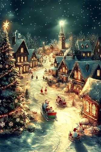 Erwachsene Diamond Painting DIY 5D Voll Bohren Set Schöner Weihnachtsschneemann Bild Diamant Gemälde Diamant Malerei Arts Craft Perfekt Für Entspannung Und Decor Quadratischer Diamant 80x120cm B1055 von Generic